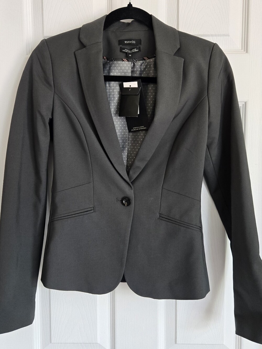 RW&CO. Grey Single-Button Women's Blazer In Size 00